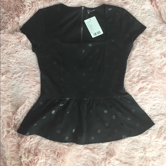 NWT urban outfitters polka dot peplum top - Picture 2 of 3